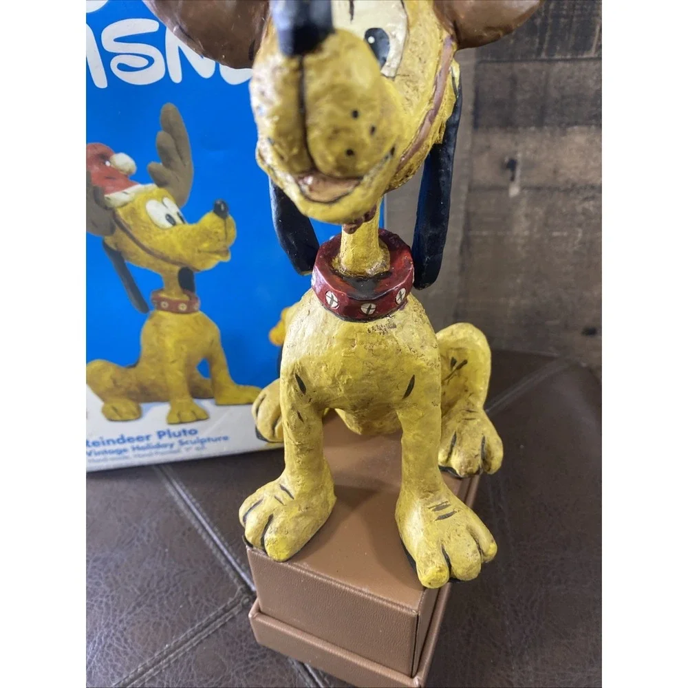 Disney Reindeer Pluto Vintage Holiday‎ Sculpture Hand-Made Hand-Painted 9